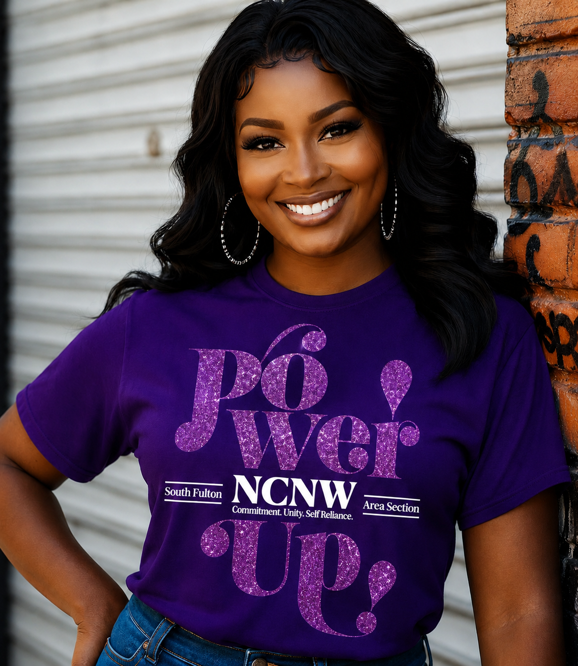 Power Up! NCNW South Fulton Area Section Exclusive Member Only Tee – Purple Edition