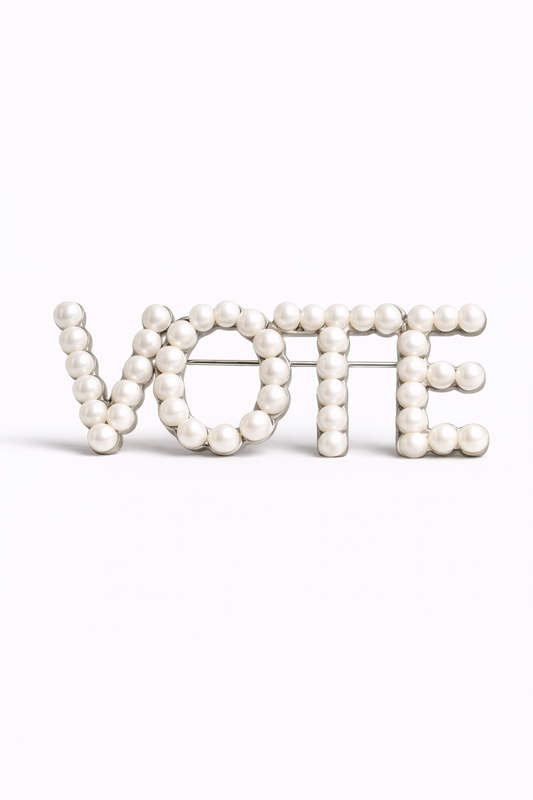 Pearl Vote Brooch