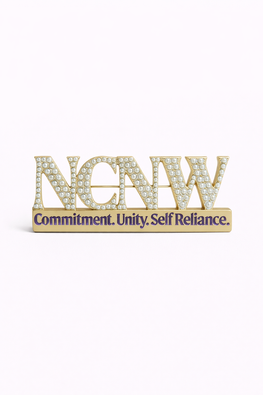 New NCNW Brooch Pearl & Rhinstone