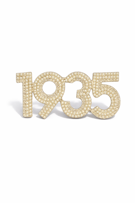 1935 Brooch Pearl & Rhinestone