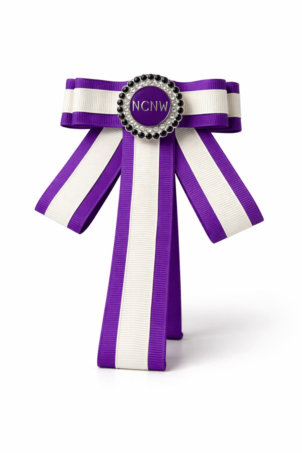NCNW Dainty Purple & White Bow Tie