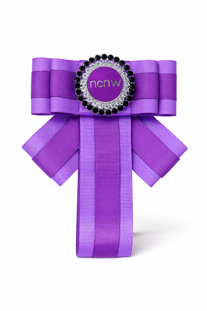 NCNW Dainty Purple & White Bow Tie