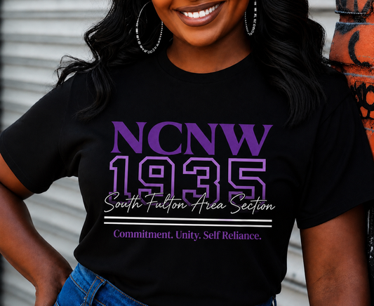 NCNW South Fulton Area Section 1935 Legacy Tee Exclusive Member Only – Black Edition