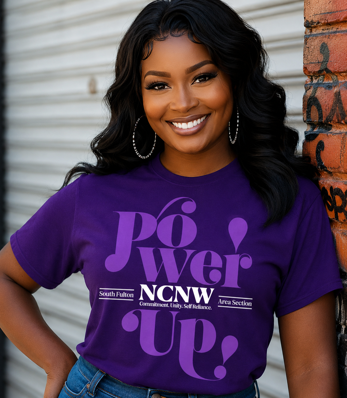Power Up! NCNW South Fulton Area Section Exclusive Member Only Tee – Purple Edition