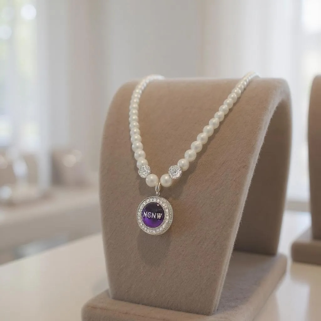 NCNW Pearl Circle Pendant Necklace