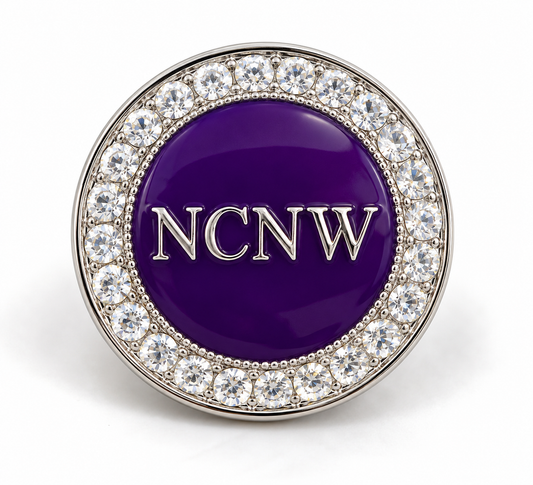 NCNW Round Rhinestone Pin
